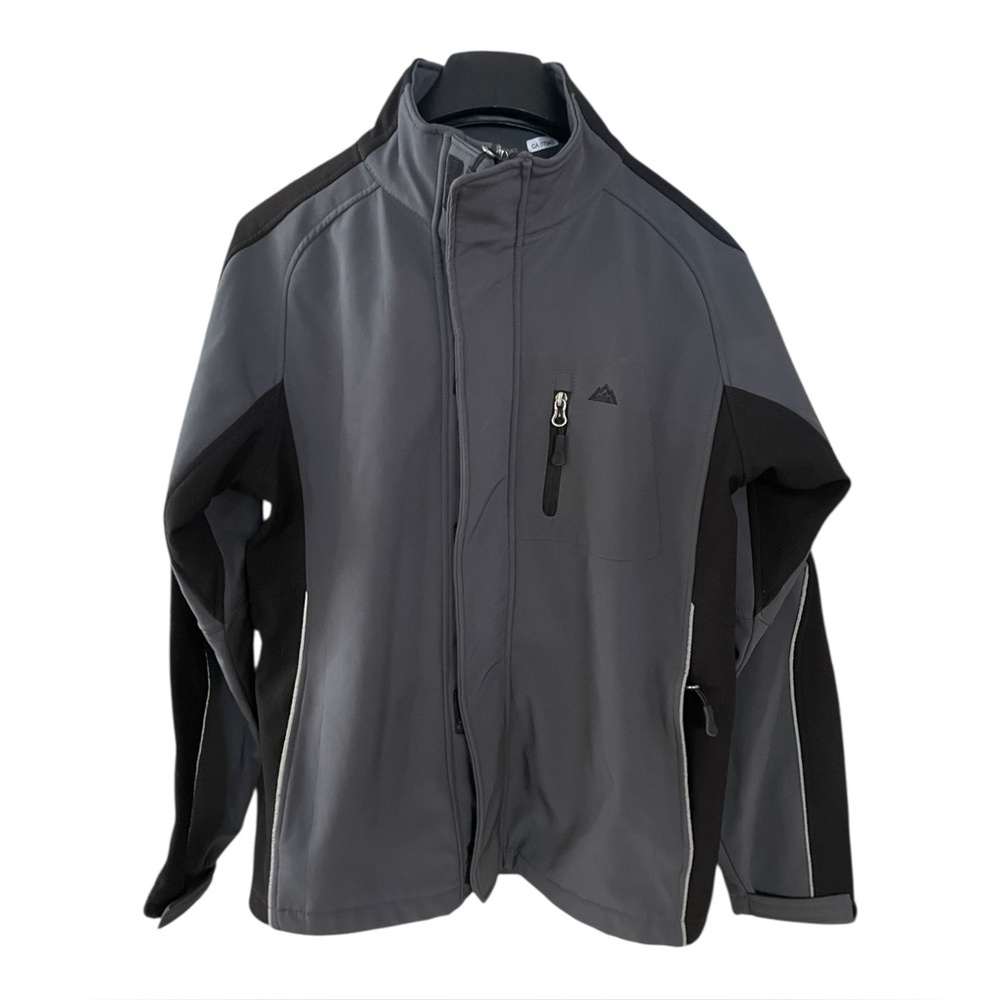 Snøzu Performance Gray softshell Jacket Full-Zip Chest Pocket Unisex Sz L 14/16